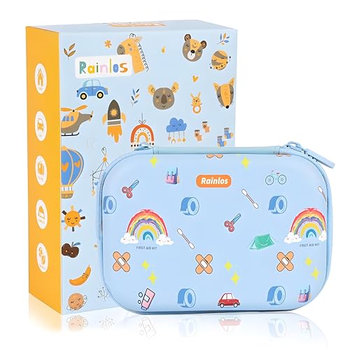 Image of RAINLOS Small-First-Aid-Kit-for-Home-Car-Travel-Camping-Hiking-Kids, Mini Cute Portable Medical Emergency Kits Fits into a Purse, Diaper Bag & Backpack, Travel Must Have