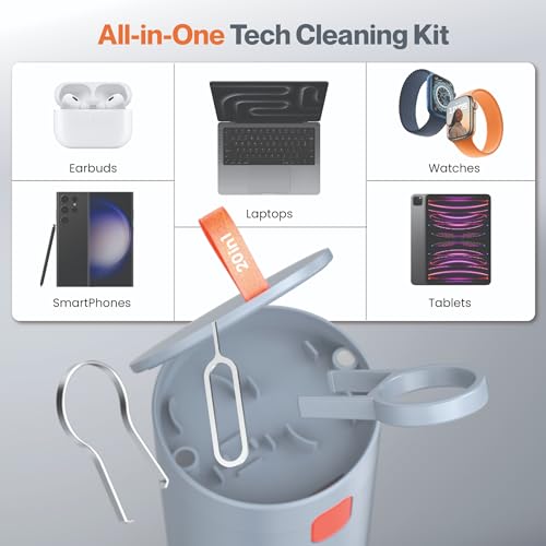 Image of Ambrane 20-in-1 Cleaning Kit for Smartphones, Tablet, PC Computer, Laptops, Keyboards, DSLR Camera Lens, Earphones, Airpods with Screen Dust Brush, Key Puller & Spray Bottle (ACK-01, Grey)
