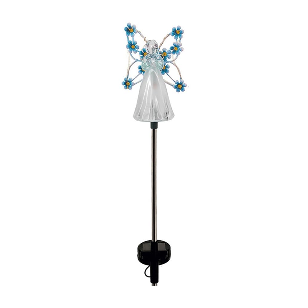 Rfeeuubft Waterproof Solar Angel Lights Outdoor Angel Fairy Landscape Lights LED Solar Transparent Ground Plug Lights Decoration,B