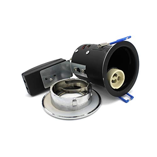 sanlumia 4 X LED Fire Rated Downlight Can GU10 Recessed Ceiling Twist & Lock Interchangeable Downlight IP65 Chrome sanlumia 4 X LED Fire Rated Downlight Can GU10 Recessed Ceiling Twist & Lock Interchangeable Downlight IP65 Chrome