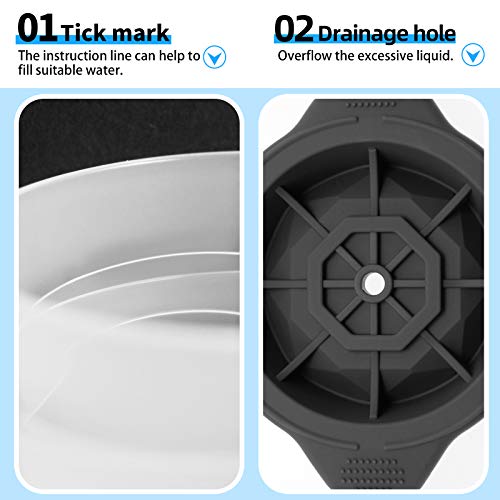 Meetall 2 Pack Diamond Shape Ice Cube Mold For Whiskeys,Cocktails And Soft Drinks.slow Melting,Long-Lasting Chilled.2.5X1.8 Inch.2 Colors Grey And Black. #TOP4