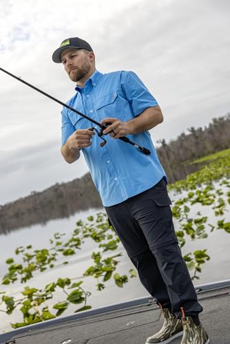 HUK Mens Back Draft Solid Short Sleeve Button Down Shirt, Vented Fishing Shirt for Men, Marolina Blue, Small - image 6