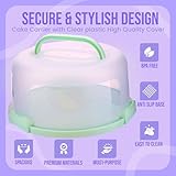 Layluu Cake Carrier with Cupcake Holder – All-in-One Cake Container for 10 Inch Cakes – Includes 11 Silicone Cupcake Moulds, Piping Kit & QR Guide – Portable Cake Storage & Transport Box - Image 8