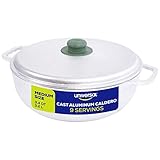 Universal (Small Size) Caldero 9 Cups - 3.4 QT / 3.2 L, Stainless Aluminum Pot, Even Heat Distribution and Fast Cooking Dutch Oven Pot, Ergonomic Handles, Ideal for Rice, French Fries, and More