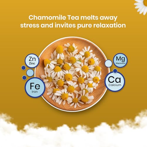 Image of BLUE TEA - Chamomile Tea - 25 Tea Bags (Pack of 2) Plant Based | Sleep & Relaxation | Caffeine Free - Flower Based - Herbal Tea | Single Tear Tea Box | Easy Pull Sachets
