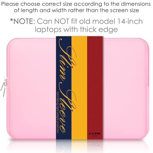 CCPK Laptop Sleeve Case for MacBook Pro 14 inch Mac Air 13 inch M4 M3 M2 M1 Compatible with Hp Lenovo Dell ASUS Computer Laptop Sleeve Bag Protective Carrying Case Cover 13-14 inch Accessories, Pink by CCPK - Image 3