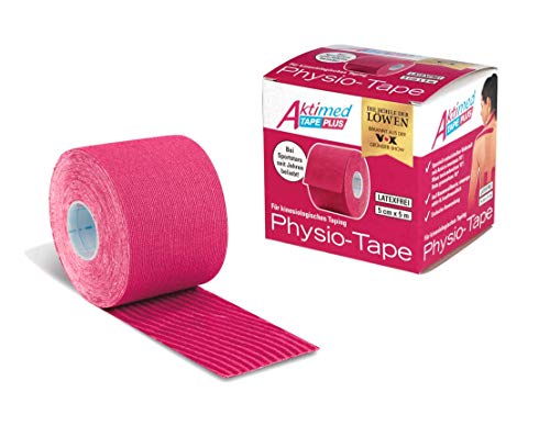 Aktimed Tape plus - Sport Kinesiologie Tape mit integrierten pflanzlichen Extrakten, Patentiertes 2in1 Physio Tape, Designed in Deutschland [Rosa]