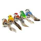 lwingflyer Oiseaux Artificiels Oiseau à Plumes Colorées avec Clip pour L'Artisanat Arbre de Noël Suspendu Ornement Décorations Extérieures (Griffe)
