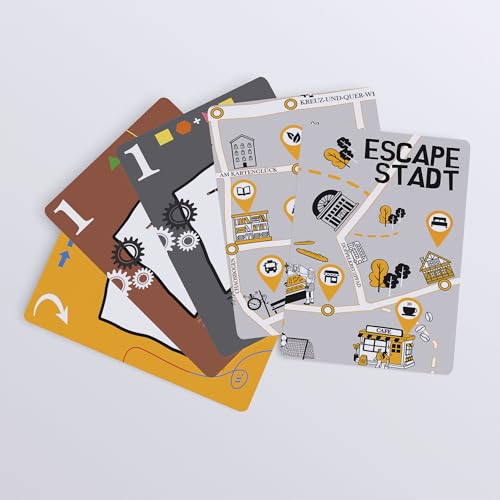 Stadtkrimis Exit Escape Stadtführung We-Escape | Das Kartenspiel Teil II – Das ideale Exit-Escape Game für Zuhause | Zwei spannende Spielvarianten: Rätsel-Abenteuer & Ablegespiel