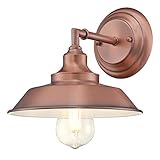 Westinghouse 6370400 Iron Hill Washed Copper One-Light Indoor Wall Fixture White