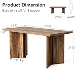 LITTLE TREE Ensemble de table à manger en bois 6, 63-Inch Table de cuisine rectangle, Table de dîner moderne pour la salle à manger à la maison, Salle de cuisine, Brun foncé