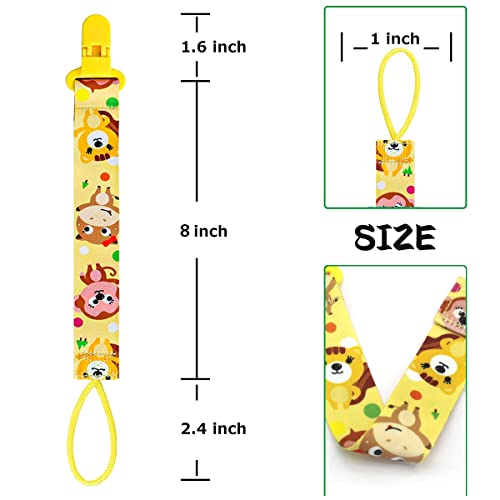 مشبك لهاية لا يمكن إضاعته ويمنع السقوط من ايباما، حامل عضاضة لهايات شامل مع سلسلة للرضع الأولاد والبنات، رسومات مختلفة للجنسين، 8 قطع، متعدد الألوان