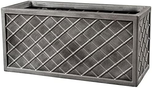 Muddy Hands Lead Effect Trough Plant Pot Long Plastic Planter Outdoor Garden Tree Herb Flower Box