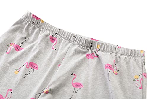 Image of Women Plus Size Pajama Sets Summer Cotton Sleepwear Tops with Capri Pants Pj Sets Fun Prints Pajama Sets