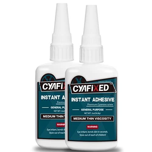 Premium Cyanoacrylate (Ca) Super Glue By Cyafixed - 4 Oz Value Pack, Fast Curing Strong Glue - Medium Thin 45 Cps Viscosity Adhesive For Metal, Magnet, Plastic And Diy Crafts #TOP19