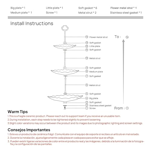 Sumerflos 3 Tier Porcelain Cupcake Stand, Tiered Serving Cake Stand, Square White Embossed Dessert Stand, Weddings Parties Pastry Serving Tray by Sumerflos - Image 3