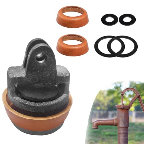 wenyouya Kit de sello de pistón tipo 75 de bomba de mano, juego completo de repuesto, construcción de hierro fundido y piel de vaca (arandela de cuero de 52 mm/80 mm + sellos de goma)