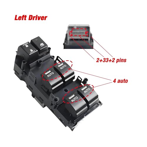 Interrupteur vitre électrique Civic bouton commande levage confort habitacle