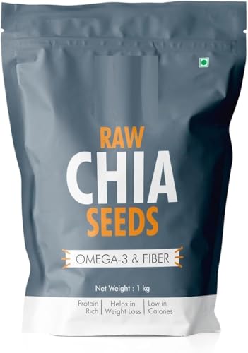 AD Raw Chia Seeds 1 Kg | Superfood for Eating | Rich in Omega-3, Fiber & Protein | Ideal for Weight Loss, Digestion & Energy | Gluten-Free & Vegan