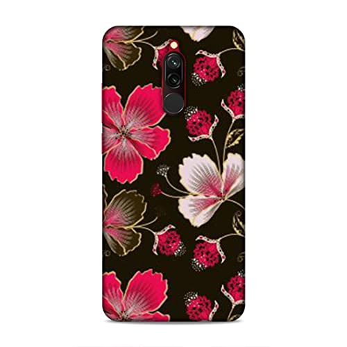 Image of Printed Mobile Back Hard Case Cover for Xiaomi Redmi 8 | Flowers, Floral, Pink Flowers, Leaves-2198