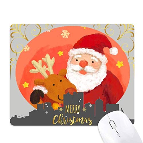 Tapis de souris le père noël du flocon de neige la nuit de noël tapis bureau caoutchouc