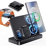 EGV Wireless Charger for Samsung – 3 in 1 Wireless Charging Station for Galaxy S26 Ultra S25 S24, Z Fold Flip 7/6, Detachable Watch Charger for Galaxy Ultra 8/7/6, Foldable, Fast Charging, No Adapter