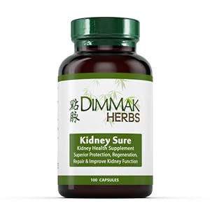 Dimmak Herbs Certified Organic Kidney Sure Health Supplement, Chinese Herb Kidney Blend Detoxifier + Regenerator for Health, Care + Protection â 100 caps 400mg