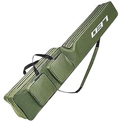 Funda Rigida Caña De Pescar Yideng Bolsa de Pesca, 130 cm/ 51.2 Pulgadas Bolsa de Caña de Pescar de Gran Capacidad de Doble Capa Plegables Multiusos de Pescar Bolsas