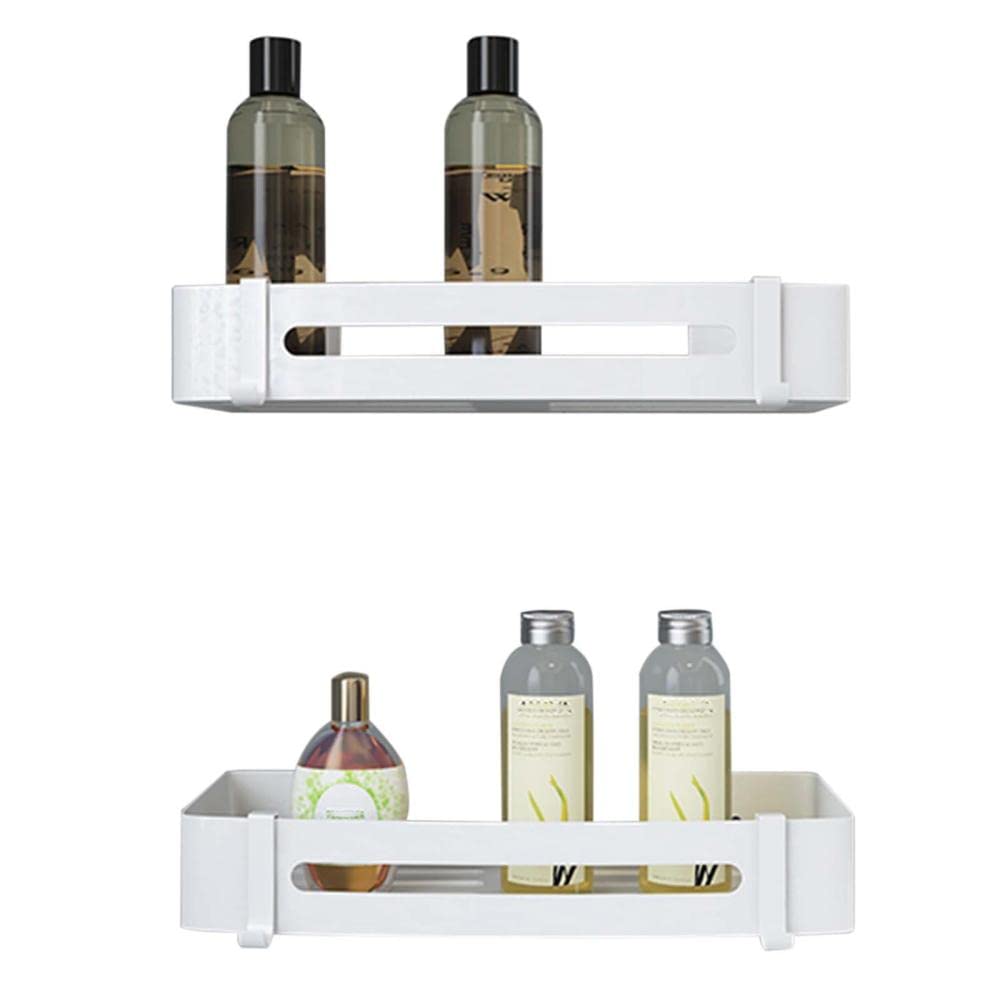 Estantes de baño montados en la pared de aluminio negro de 2 capas