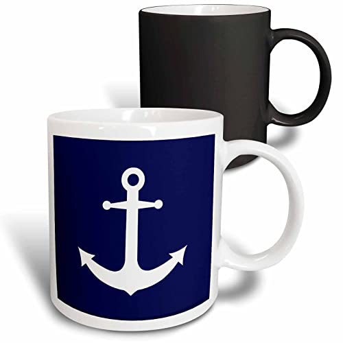 3Drose Navy Blue And White Nautical Anchor Design - Mugs (Mug_165798_3) #TOP16