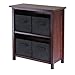 Verona 2-Section M Storage Shelf with 4 Foldable Black Fabric Baskets RTM13500