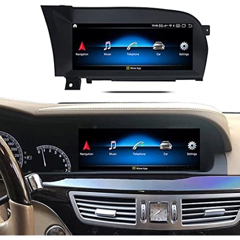 Android 10.0 Car Stereo for S Class W221 2006-2013 Car Radio 10.25" Touch Screen with Bluetooth/4G+Wifi/Wireless Carplay & Android Auto GPS Navigation SWC,NTG3.0 Cover