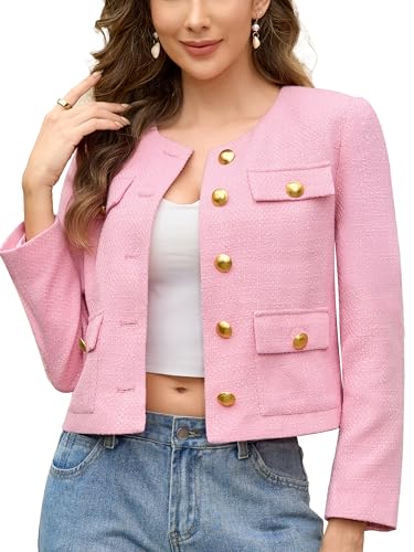 Image of M.Infisavo Cropped Tweed Blazers for Women