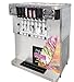 Kolice commercial ETL heavy duty tabletop 7 flavors soft serve ice cream machine, 4+3 mixed flavors frozen yogurt gelato soft ice machine-upper tanks refrigerated, full transparent dispensers