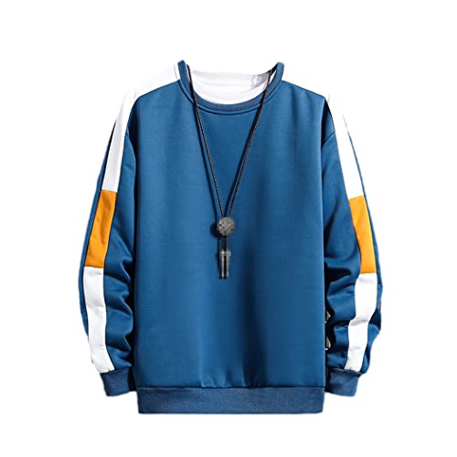 Sweat à capuche patchwork noir homme col rond taille M tendance