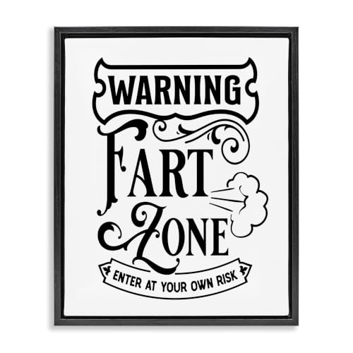 Warning Fart Zone Bathroom Humor, 25 x 31 Inch Canvas in Floater Frame