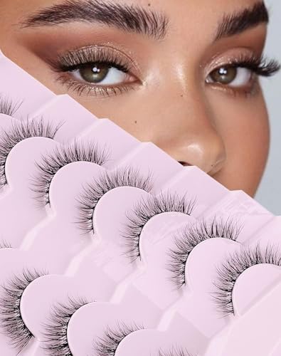 Onlyall CD2 -1812 Natural Lashes Wispy Lashes Natural Look False Eyelashes Natural Flared Eyelashes False Eye Lashes Soft Fluffy Lashes 7 Pairs D1 Natural thumb #7