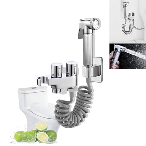 VICTOVA Ducha Higiénica para WC, Grifo de Bidet con Manguera de 1.5m, Núcleo de Latón, Agarre Duradero y Fácil Instalación,Limpieza Efectiva,Ideal para Hogares grifo wc (kit Actualizado)