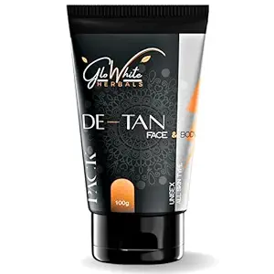 De-Tan Face Pack For Glowing Skin 100g | Instant Tan Removal D-Tan Face Pack | Detan Pack Enriched with Niacinamide | Bleach-Free & Ammonia-Free Advance Formulation | Men & Women, Adults & Teens, Safe For All