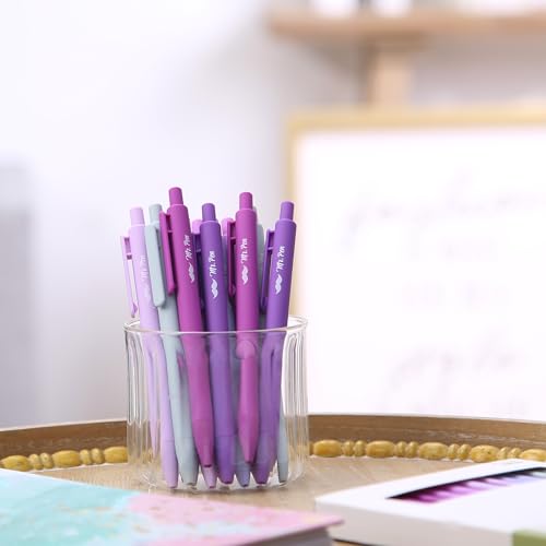 Image of Mr. Pen- Retractable Gel Pens, 12 Pack, Black Ink, Lavender Legacy Barrel | Fine Point 0.5mm, Fast Dry, Smooth Writing, Cute Pens for Drawing, Writing Planner and School Supplies