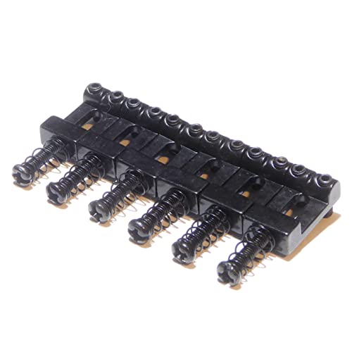 Set of six strat guitar bridge black saddles 10.5mm string spacing tremolo or bridge - Image 4
