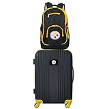 Denco NFL Pittsburgh Steelers 2-Piece Luggage Set BLACK , 21