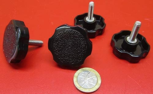 Metric 18-8 SS Rosette Head Thumb Screws FT M6 x 1.0 x 20 mm Length 10 Pcs