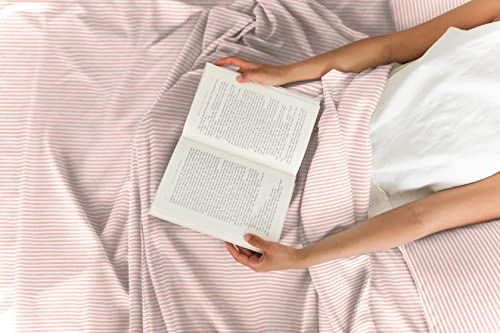 Striped Bed Sheets - Pin Stripe Sheets - Blush Pink Sheets - Pink & White Stripe Sheets - Queen Striped Sheets - Hotel Luxury Bed Sheets - Deep Pockets - Easy Fit - Breathable & Cooling Sheets #TOP4