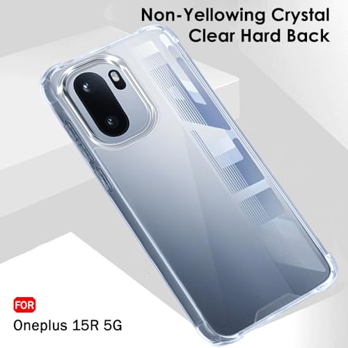 Image of TheGiftKart Crystal Clear Back Cover Case for OnePlus 15R 5G | Shock Proof 360 Protection | Hard Clear Back Cover Case for OnePlus 15R 5G (PC & TPU, Transparent Bumper)