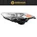 Dasbecan Halogen Headlight Assembly Compatible With Ford Focus 3rd Gen 2015-2018 w/o LED DRL Right Passenger Side Chrome Headlamp Replaces# F1EZ13008GS FO2503339