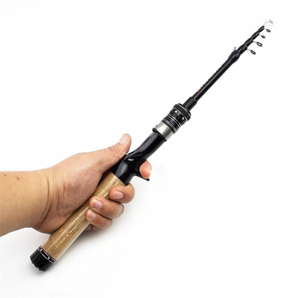 Wędka teleskopowa wędka z włókna węglowego ul Power 168 cm z przynętą 1-5 g dla początkujących, idealna do połowu małych ryb. Sprzęt wędkarski