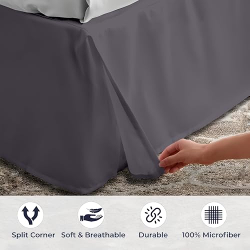 Falda de cama de algodón egipcio de 550 hilos con caída elegante de 18 pulgadas 4