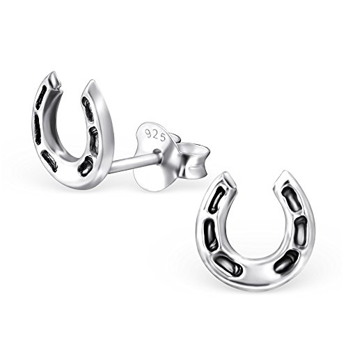 925 Sterling Silver Small Horseshoe Stud Earrings 27470