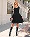 AUSELILY Langarm Strickkleid Damen Rundhalsausschnitt Pullover Kleid Gestrickt Herbstkleid Damen mit Taschen Schwarz M